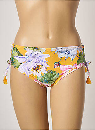 Bas de maillot de bain imprimé fleurs shorty jaune YSABEL MORA femme