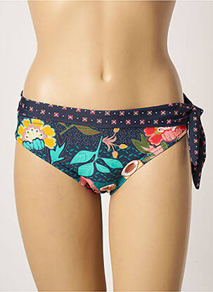 Bas de maillot de bain imprimé fantaisie culotte bleu YSABEL MORA femme