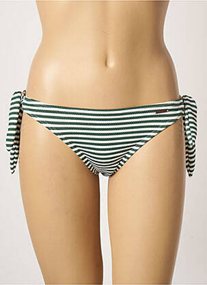 Bas de maillot de bain imprimé rayures bikini vert PROTEST femme