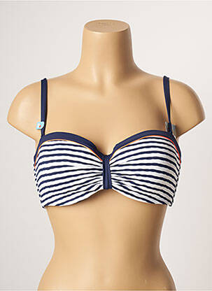 Haut de maillot de bain stretch haut bandeau bleu CHERRY BEACH femme