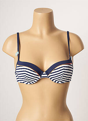 Haut de maillot de bain stretch haut soutien-gorge moulé bleu CHERRY BEACH femme