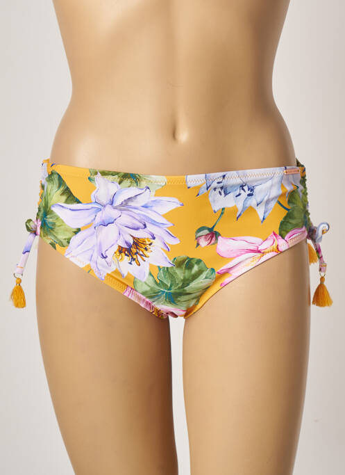 Bas de maillot de bain imprimé fleurs shorty jaune YSABEL MORA femme