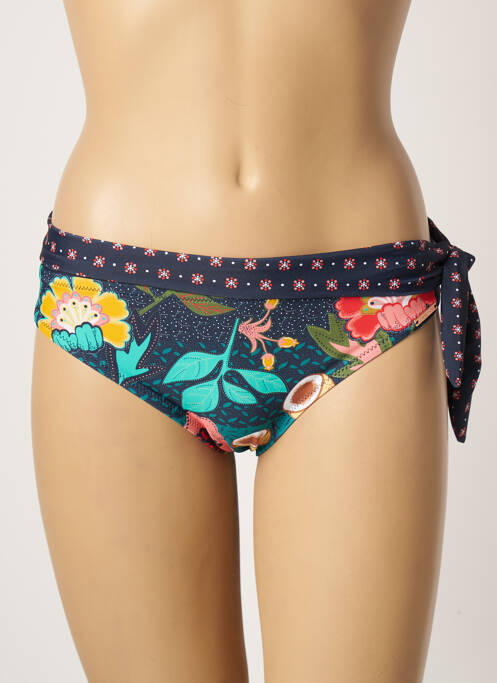 Bas de maillot de bain imprimé fantaisie culotte bleu YSABEL MORA femme