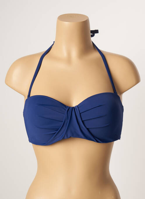 Haut de maillot de bain stretch haut bandeau bleu YSABEL MORA femme