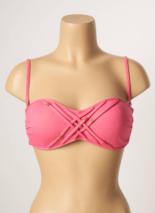 Haut de maillot de bain stretch haut bandeau rose KIWI femme