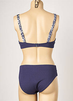 Maillot de bain 2 pièces stretch haut soutien-gorge moulé bleu YSABEL MORA femme