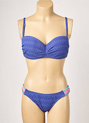 Maillot de bain 2 pièces stretch haut soutien-gorge balconnet bleu HISTOIRE DE PLAGE femme