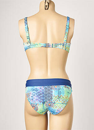 Maillot de bain 2 pièces stretch haut soutien-gorge moulé bleu SUN PLAYA femme