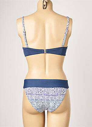 Maillot de bain 2 pièces stretch haut soutien-gorge balconnet bleu LPB femme
