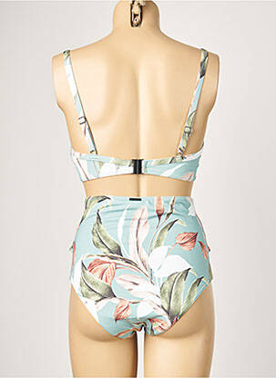 Maillot de bain 2 pièces stretch haut soutien-gorge moulé bleu MOONTIDE femme