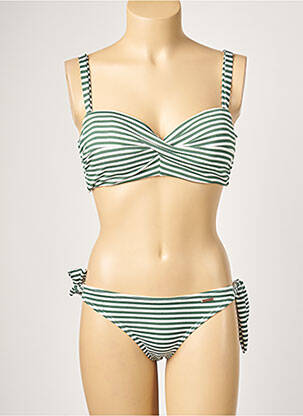 Maillot de bain 2 pièces stretch haut soutien-gorge balconnet vert PROTEST femme