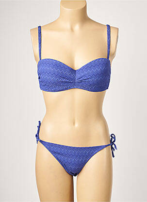 Maillot de bain 2 pièces stretch haut soutien-gorge balconnet bleu HISTOIRE DE PLAGE femme