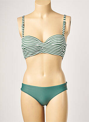 Maillot de bain 2 pièces stretch haut soutien-gorge balconnet vert PROTEST femme