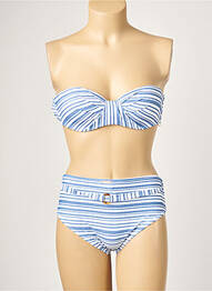 Maillot de bain 2 pièces stretch haut soutien-gorge balconnet bleu YSABEL MORA femme