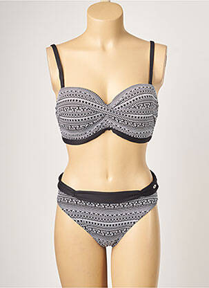 Maillot de bain 2 pièces stretch haut soutien-gorge balconnet noir SUN PLAYA femme