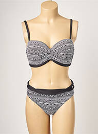 Maillot de bain 2 pièces stretch haut soutien-gorge balconnet noir SUN PLAYA femme