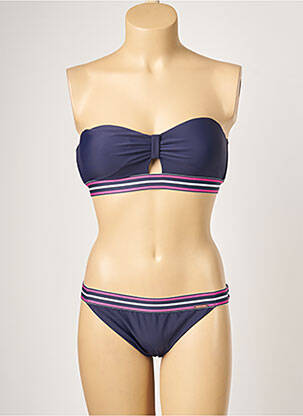 Maillot de bain 2 pièces stretch haut bandeau bleu YSABEL MORA femme