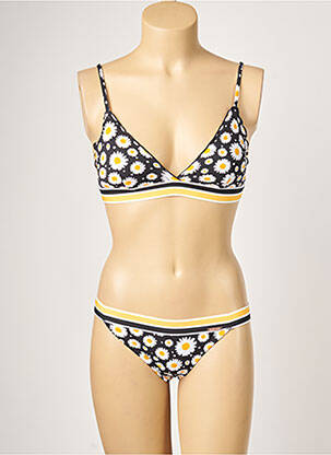 Maillot de bain 2 pièces stretch haut triangles noir YSABEL MORA femme