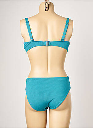 Maillot de bain 2 pièces stretch haut soutien-gorge emboitant bleu YSABEL MORA femme