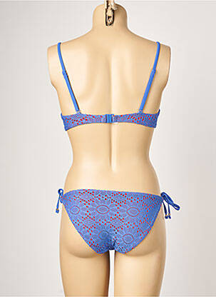 Maillot de bain 2 pièces stretch haut soutien-gorge emboitant bleu AUDELLE femme