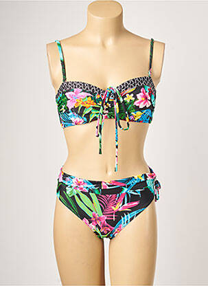 Maillot de bain 2 pièces stretch haut bandeau noir SALÉE femme