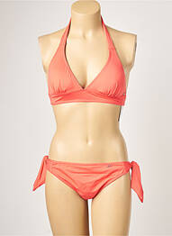 Maillot de bain 2 pièces stretch haut triangles orange LPB femme