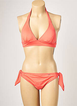 Maillot de bain 2 pièces stretch haut triangles orange LPB femme