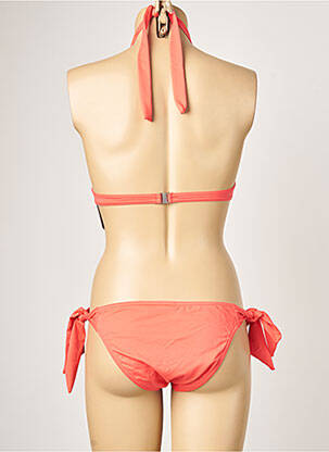 Maillot de bain 2 pièces stretch haut triangles orange LPB femme