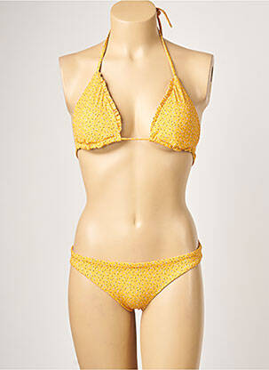 Maillot de bain 2 pièces stretch haut triangles jaune SEAFOLLY femme