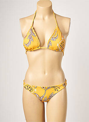 Maillot de bain 2 pièces stretch haut triangles jaune SEAFOLLY femme