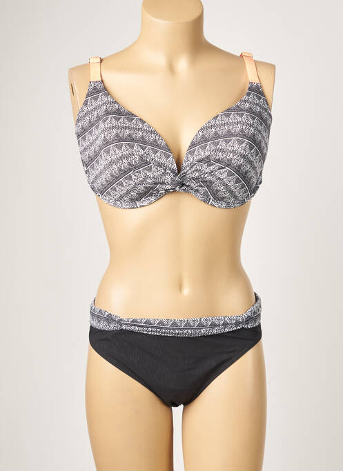 Maillot de bain 2 pièces stretch haut soutien-gorge moulé noir SUN PLAYA femme