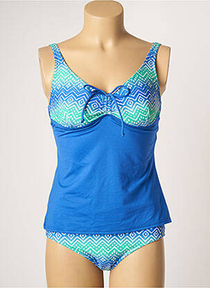 Tankini bretelles élastiquées bleu PLAGE DU SUD femme