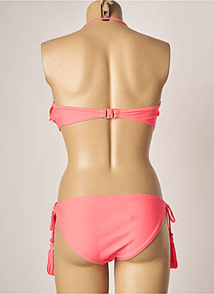 Maillot de bain 2 pièces fermeture clip haut soutien-gorge moulé orange DAG ADOM femme