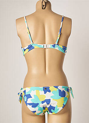 Maillot de bain 2 pièces fermeture liens à nouer haut soutien-gorge push-up bleu BRIGITTE BARDOT femme