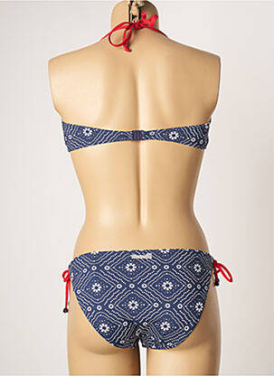 Maillot de bain 2 pièces fermeture clip haut soutien-gorge avec mousse de rembourrage amovible bleu BORABORA femme