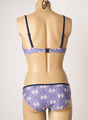 Maillot de bain 2 pièces fermeture clip haut soutien-gorge push-up violet LULUCASTAGNETTE femme