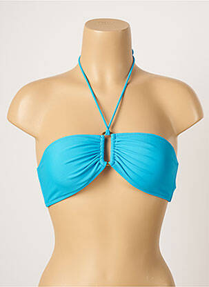 Haut de maillot de bain stretch haut bandeau bleu SPICYJUNE femme