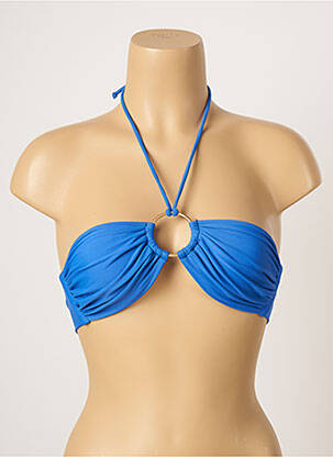 Haut de maillot de bain stretch haut bandeau bleu SPICYJUNE femme