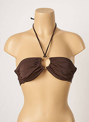 Haut de maillot de bain stretch haut bandeau marron SPICYJUNE femme