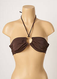 Haut de maillot de bain stretch haut bandeau marron SPICYJUNE femme