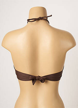 Haut de maillot de bain stretch haut bandeau marron SPICYJUNE femme