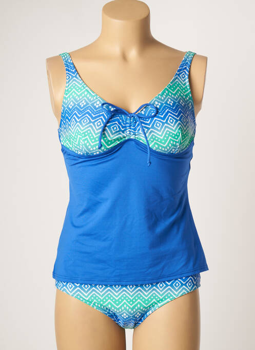 Tankini bretelles élastiquées bleu PLAGE DU SUD femme