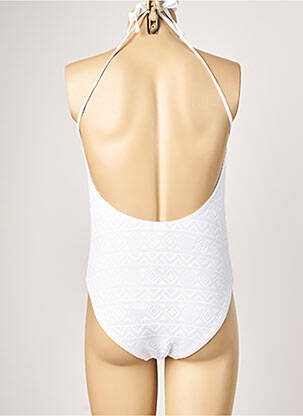 Maillot de bain 1 pièce effet matière satinée haut soutien-gorge moulé blanc DAG ADOM femme