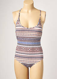 Maillot de bain 1 pièce effet matière satinée haut soutien-gorge avec mousse de rembourrage amovible marron PIHA femme