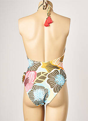 Maillot de bain 1 pièce effet matière satinée haut soutien-gorge avec mousse de rembourrage amovible vert PIHA femme