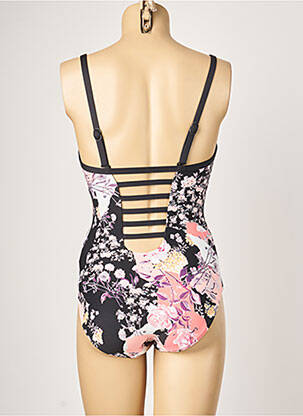 Maillot de bain 1 pièce effet matière satinée haut triangles noir SEAFOLLY femme