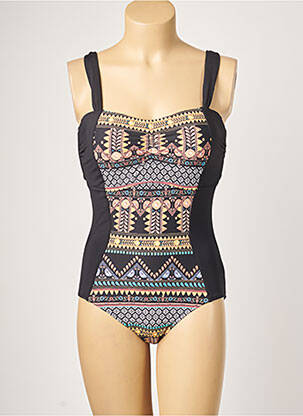 Maillot de bain 1 pièce imprimé fantaisie haut soutien-gorge moulé noir SEAFOLLY femme