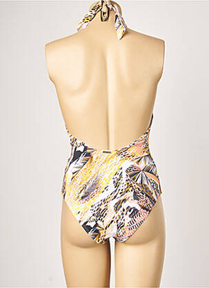 Maillot de bain 1 pièce imprimé fantaisie haut soutien-gorge avec mousse de rembourrage amovible marron MOONTIDE femme