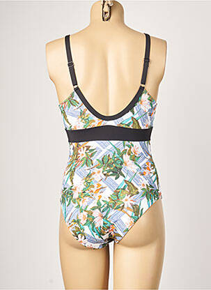 Maillot de bain 1 pièce effet matière satinée haut soutien-gorge moulé vert MOONTIDE femme