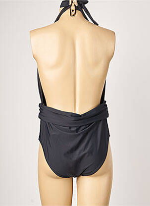 Maillot de bain 1 pièce effet matière satinée haut triangles noir SUN PROJECT femme